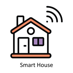 Smart House vector Filled outline Design illustration. Symbol on White background EPS 10 File