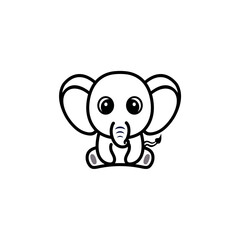 cute elephant coloring set
