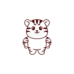 Obraz na płótnie Canvas cute tiger coloring set
