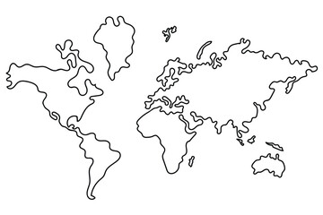 World map outline. Gray world map. Vector