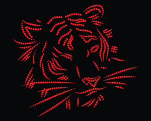 rhinestone tiger victor t shirt design 