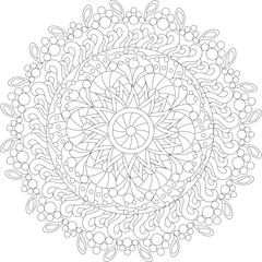 Mandala Intricate Zentangle Adult Coloring Page Floral Pattern