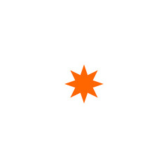 orange star vector hand draw set