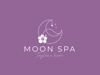 moon spa with flowers logo