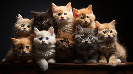 Towering Stacked Wall Of Cute Kittens , Background Image, Hd