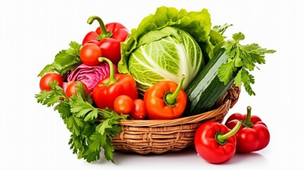 basket of very fresh vegetables,planting with own hands, vegetarian, healthy salad, sparkling bokeh background.