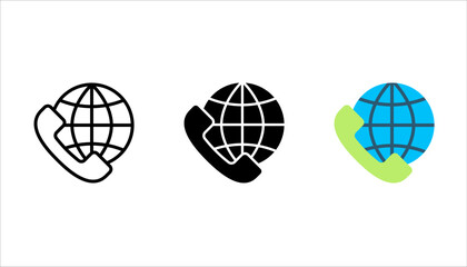 international call icon set, communicate icon vector illustration on white background