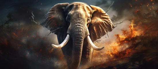 Poster The potential of a majestic elephant an imaginative creature idea It can be utilized for wallpapers canvas prints decorations banners t shirt designs and advertising purposes © 2rogan