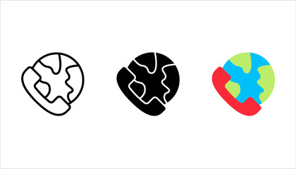 international call icon set, communicate icon vector illustration on white background