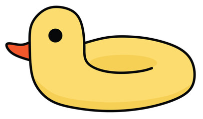 Baby Duck Float for swimming, Cute Baby Items and Toy Accessories Vector Illustration, Cute Baby Equipment, Accessories, and Toy Item
