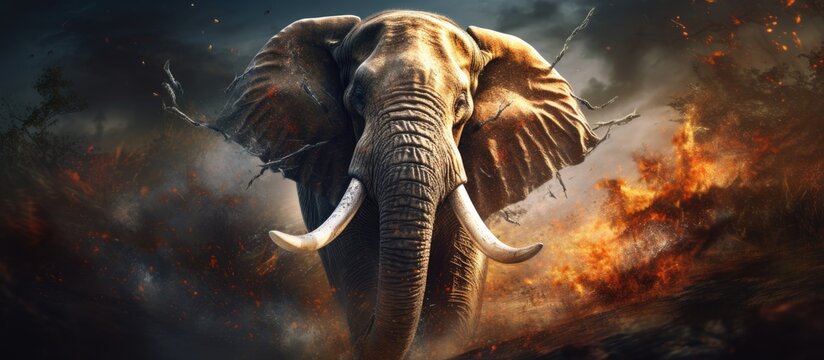 The potential of a majestic elephant an imaginative creature idea It can be utilized for wallpapers canvas prints decorations banners t shirt designs and advertising purposes © 2rogan
