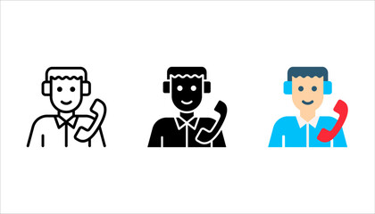 customer service icon set. Editable stroke. Outline icons suitable for web, infographics, interface and apps. vector illustration on white background
