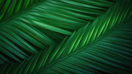  tropical green palm leaf and shadow, abstract natural background