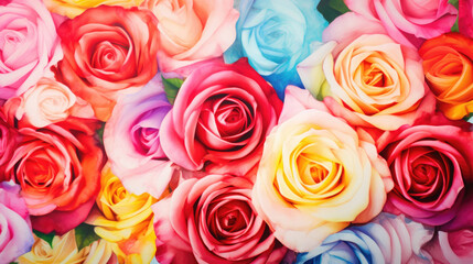 Vibrant Roses Watercolor Seamless Pattern Passionate , Background Image, Hd