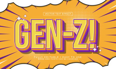 3d gen z editable text effect style