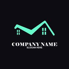 Real Estate Logo, Builder logo, Construction logo Color design template vector illustration, house logo.