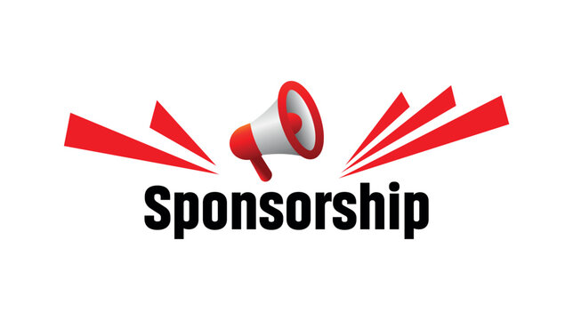 sponsorship sign on white background