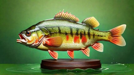 The award displays a fish model on a green background.