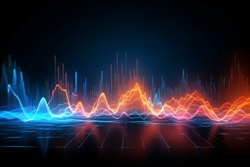 Abstract audio waveform technology background. Generative AI