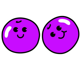 Happy cartoon blueberry on white background