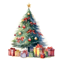 Vector christmas tree with gifts
