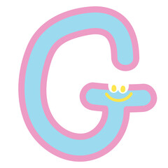 Cute A to Z alphabet design with happy face for brand logo, logo design, cartoon character, emotion icons, font, typography, ad, fabric print, fashion, accessory, education book, stickers, initials