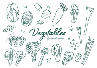 野菜のラフな手描きのイラスト - obrazy, fototapety, plakaty
