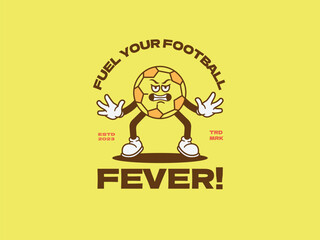 retro cartoon in trendy style with sports theme, mascot character, vector illustration