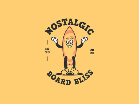 Surfing day is always a great day. Vintage mascot character with quote design for surfing