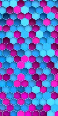 Volumetric hexagons at different levels. Background and backdrop for smartphone