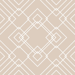 Seamless brown diamond pattern made from straight lines to create fabric and wallpaper. Geometric shapes in a trendy coffee shade in a retro style for a cover template.