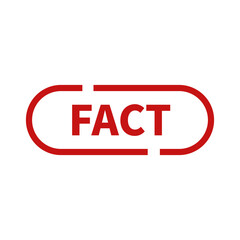 Fact Stamp In Red Line Rounded Rectangle Shape For Information Sign
