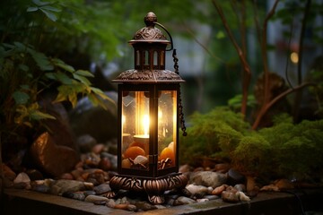 garden lantern. Generative AI