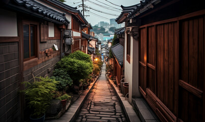 Fototapeta na wymiar street in the japanese traditional house