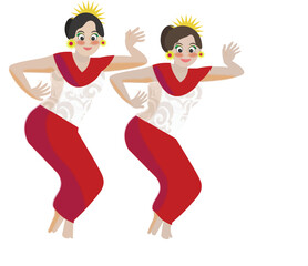 Traditional Bali Dancer Culture Vector