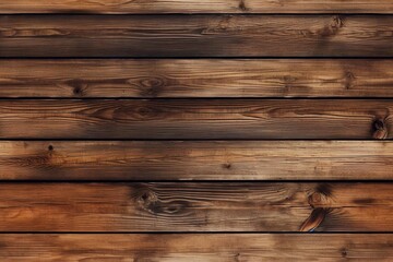 Fototapeta premium Repeatable wooden planks texture. Brown, seamless and realistic wood material. Close up view. Weathered, old, vintage surface.