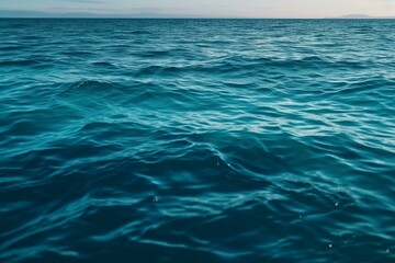 Background of serene ocean water with a mesmerizing blue hue. Generative AI