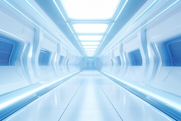 Obraz premium Light Corridor modern background. Abstract empty futuristic Sci-Fi