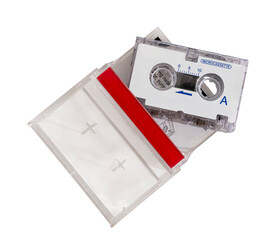 microcassette sur fond transparent