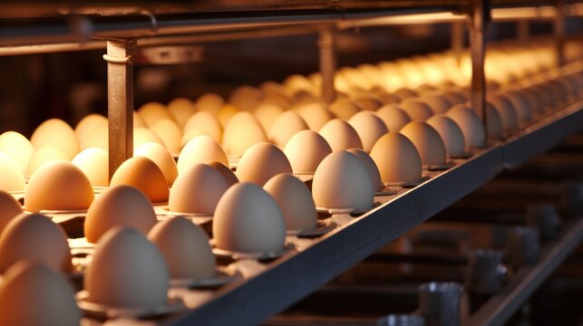 Egg production factory, egg grading