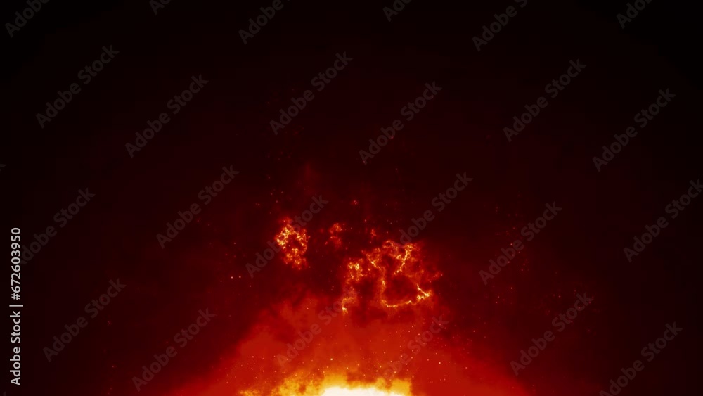 Canvas Prints abstract 4k seamless loop background with glowing red fire lights and sparkling flying particles