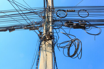 An electrical pole that doesn't look right.