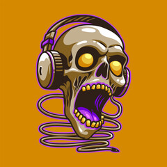Skull Head mascot great illustration for your branding business