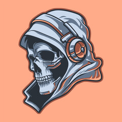 Skull Head mascot great illustration for your branding business