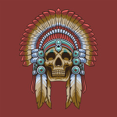 Skull Head mascot great illustration for your branding business