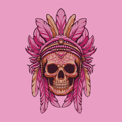 Skull Head mascot great illustration for your branding business