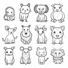 Black and white coloring pages for kids,Animal