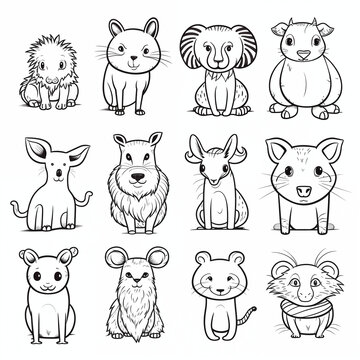 Black And White Coloring Pages For Kids,Animal