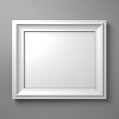 empty white picture frame lying on grey wall