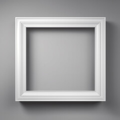 empty white picture frame lying on grey wall